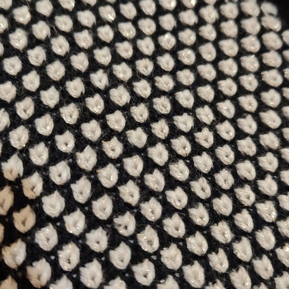 Charter Club black and white sweater with silver metallic threading - Picture 8 of 8